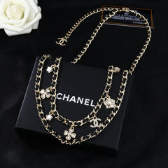 CHANEL 25S CHAIN BELT IN BLACK CALFSKIN AND GOLD METALLIC 614284