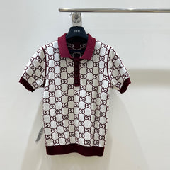GUCCI SHORT-SLEEVE KNIT POLO STYLE 42