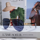 PILOT SUNGLASSES 582592 IN GOLD METAL BLACK LENSES