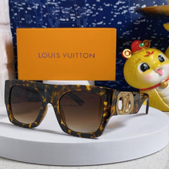 LINK SQUARE SUNGLASSES 570275 IN HAVANA ACETATE GOLD LOGO