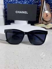 SQUARE SUNGLASSES 3392 IN BLACK ACETATE BLACK LENSES