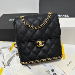 CC BACKPACK 22 IN BLACK GRAINED CALFSKIN