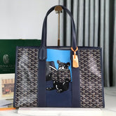 GOYA VILLETTE TOTE 45 IN NAVY BLUE GOYARDINE CANVAS