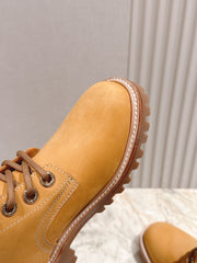 CELINE 25S SHORT MARTIN BOOTS IN MEDIUM ORANGE CALFSKIN