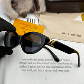 CAT EYE SUNGLASSES L35801 IN BLACK ACETATE