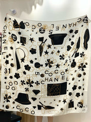 CHANEL 25S SCARF 140 IN SILK AND CASHMERE 932006