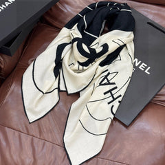 CHANEL 25S SCARF 135 IN SILK AND CASHMERE 932037