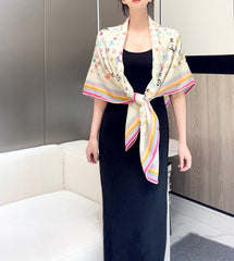 LV SCARF 134 CM IN WOOL MIX SILK 703624