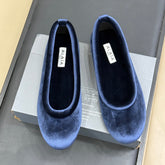 ALAIA 25S BALLET FLATS IN DARK BLUE VELVET