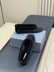 ALAIA 25S BALLET FLATS IN BLACK FULL VELVET