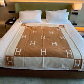 TIGRE BAYADERE BLANAVALON III THROW BLANKET IN CAMEL BROWN CASHMERE 407143