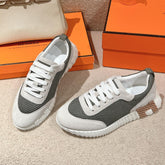 MAINLAND SNEAKER IN PALE GRAY SUEDE AND SMOKE GRAY BREATHABLE MESH FABRIC