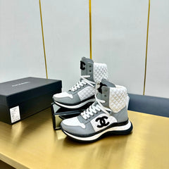 ATHLETIC SHOES IN WHITE MIX ASH GRAY CALFSKIN