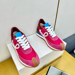 BALLET RUNNER 2.0 IN BRIGHT PINK SUEDE AND LYCRA FABRIC