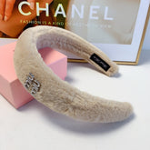 HEAD BAND IN BEIGE RABBIT FUR