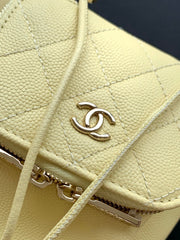 CHANEL 25S MINI BUCKET BAG 12 IN YELLOW CALFSKIN GOLD HARDWARE