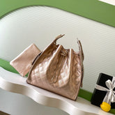 CHANEL 25S HOBO BAG 40 IN ROSE METALLIC CAVIAR