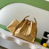 CHANEL 25S HOBO BAG 40 IN METALLIC GOLD CAVIAR LEATHER