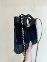 CHANEL 25S MINI SHOPPING BAG 23 IN BLACK LAMBSKIN AND SUEDE