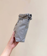 25S CHANEL HOBO MINI BAG 20 IN GREY LAMBSKIN