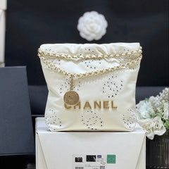 25S CHANEL MINI BAG 20 IN IVORY LAMBSKIN