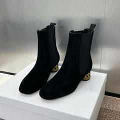 DIOR 25S ANKLE BOOT IN BLACK SUEDE
