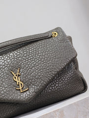 YSL 25S CALYPSO BAG 38 IN ARMY GREEN GRAINED LAMBSKIN GOLD HARDWRE