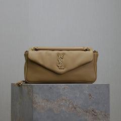 YSL 25S CALYPSO HANDBAG 26 IN LIGHT BROWN LAMBSKIN GOLD HARDWRE