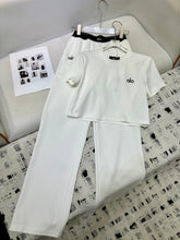 ALO T-SHIRT AND WIDE-LEG PANTS SET STYLE 160
