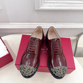 VIV' RANGERS LACE-UPS IN BURGUNDY RED CALFSKIN