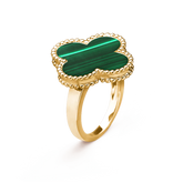 CLOVER MALACHITE RING