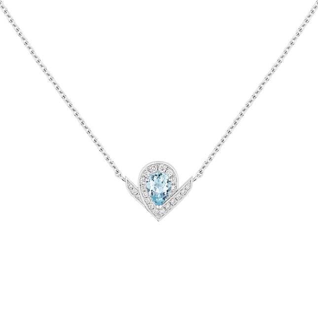 JOSEPHINE BLUE DIAMOND SILVER NECKLACE