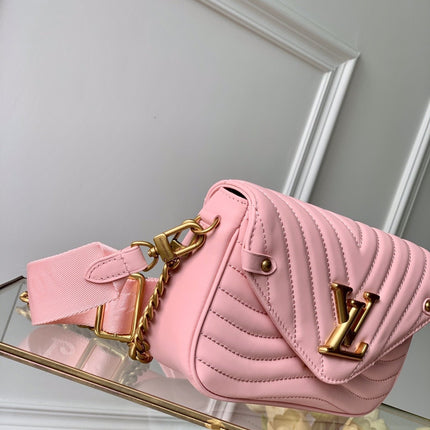 MULTI-POCHETTE PINK CALFKIN 19CM CROSS BODY BAG