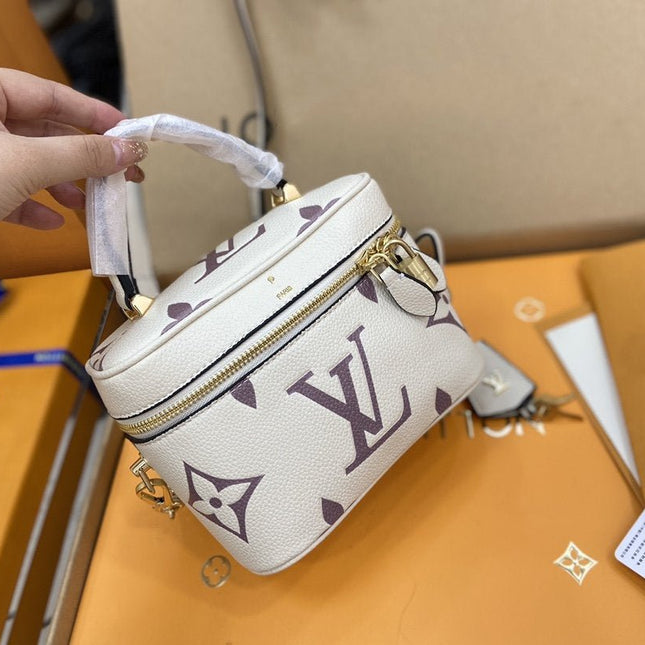 VANITY PM 19CM WHITE PURPLE MONOGRAM CANVAS LEATHER