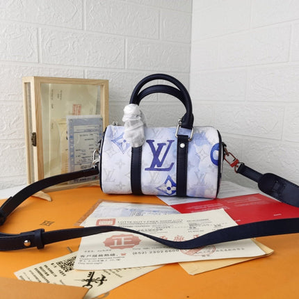 LV KEEPALL XS 21 MONOGRAM WATER COLOR BLUE CANVAS