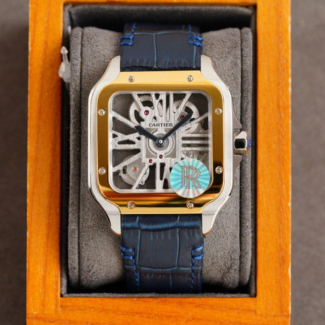 SANTOS 2 TONE GOLD STEEL SKELETON