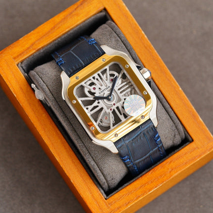 SANTOS 2 TONE GOLD STEEL SKELETON