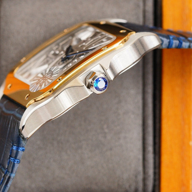 SANTOS 2 TONE GOLD STEEL SKELETON