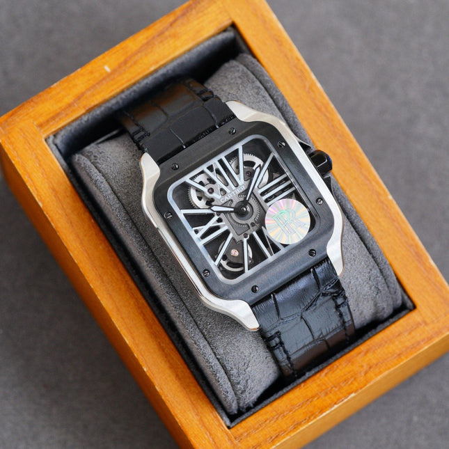 SANTOS BLACK BEZEL SKELETON