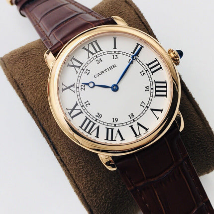 RONDE CARTIE 40MM YELLOW GOLD WHITE DIAL