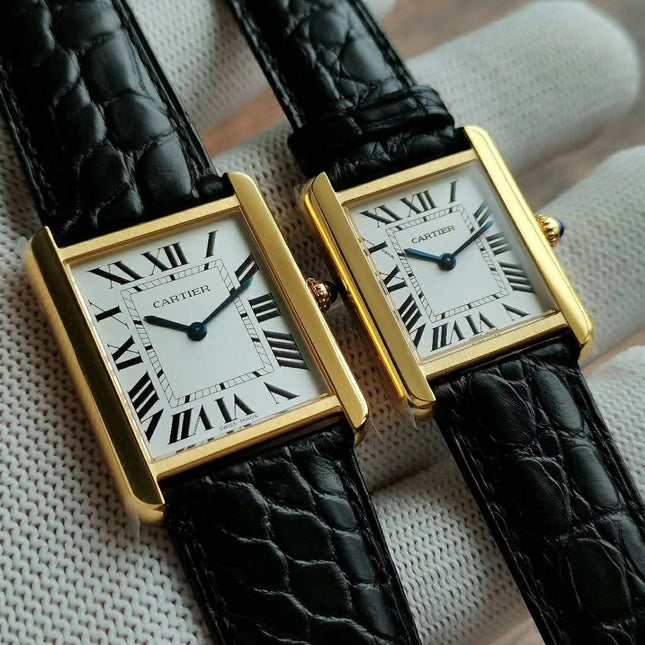 TANK LOUIS QUARTZ GOLD CASE