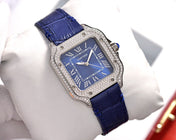 SANTOS LADY 35MM QUARTZ STEEL CASE LEATHER