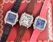 SANTOS LADY 35MM QUARTZ STEEL CASE LEATHER