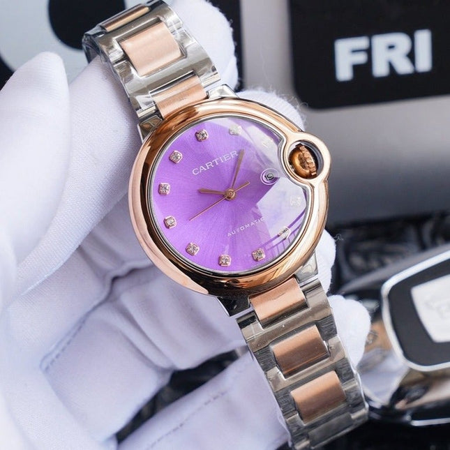 BALLON BLEU 33MM ROSE GOLD PURPLE DIAL