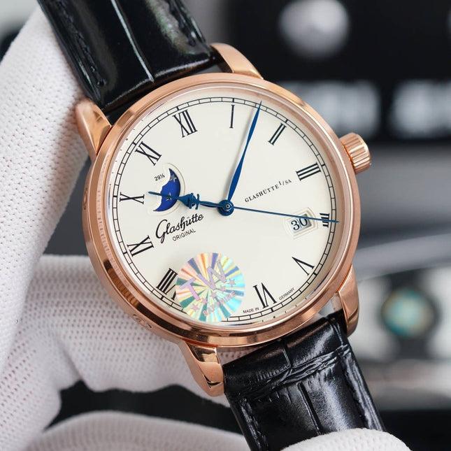 SENATOR PANAROMA MOONPHASE ROSE GOLD WHITE DIAL