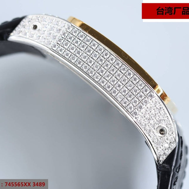 SANTOS 100XL 42MM DIAMOND GOLD BEZEL