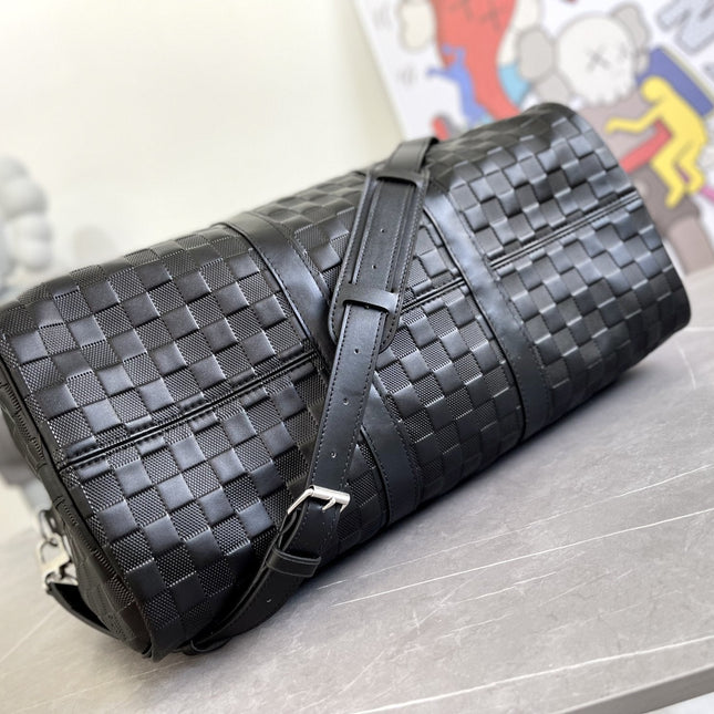 KEEPALL 45 BANDOULIERE BLACK EMPREINTE INFINI