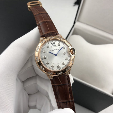 BALLON BLEU 36MM ROSE GOLD CASE DIAMOND NUMERALS