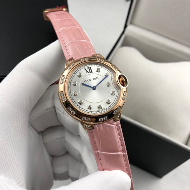 BALLON BLEU 36MM ROSE GOLD CASE DIAMOND NUMERALS