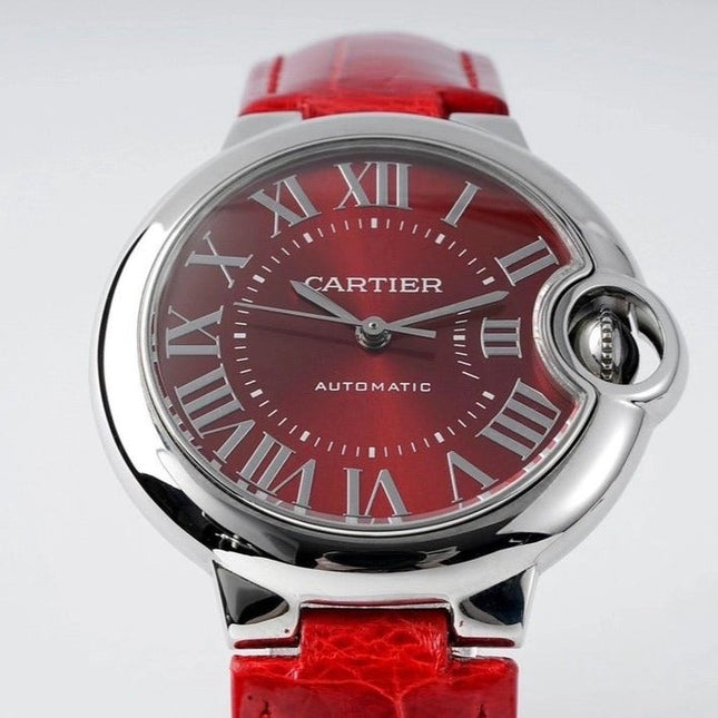 BALLON BLEU 33MM AUTOMATIC RED DIAL LEATHER 2021